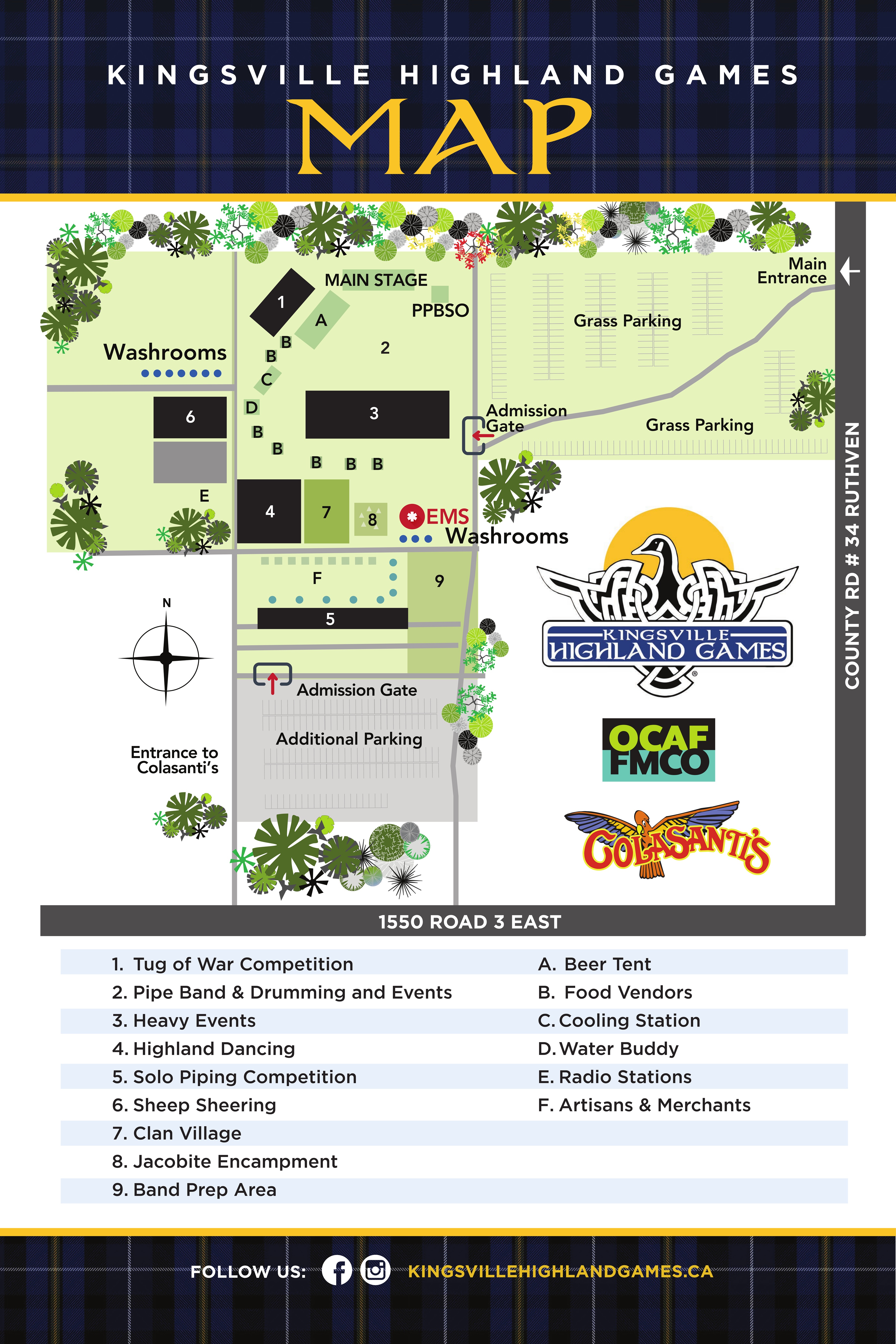Kingsville Highland Games 2026 Map